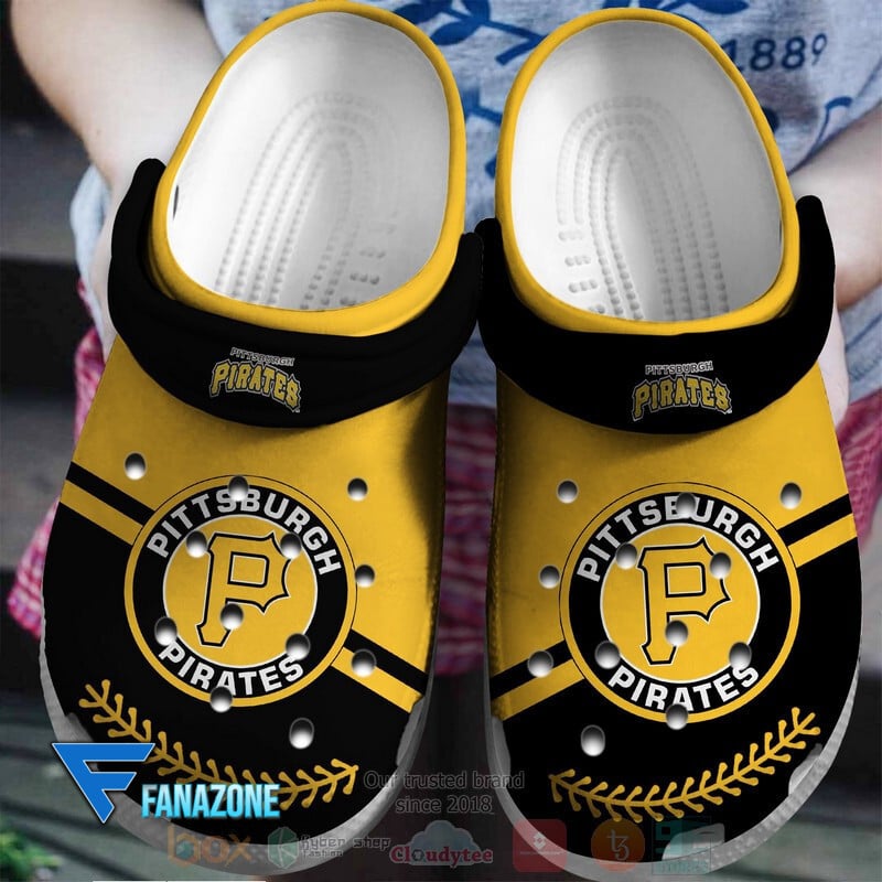 footwearmerch pittsburgh pirates yellow black mlb sport crocs clogs crocband shoes comfortable for men women and kids jidm7