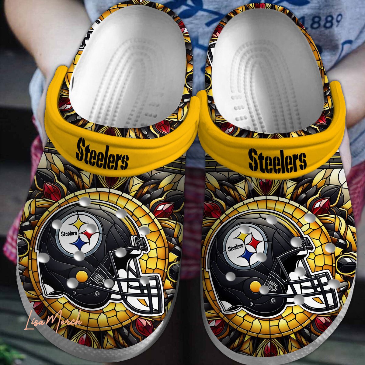 footwearmerch pittsburgh steelers nfl sport crocs crocband clogs shoes comfortable for men women and kids 1kp6g