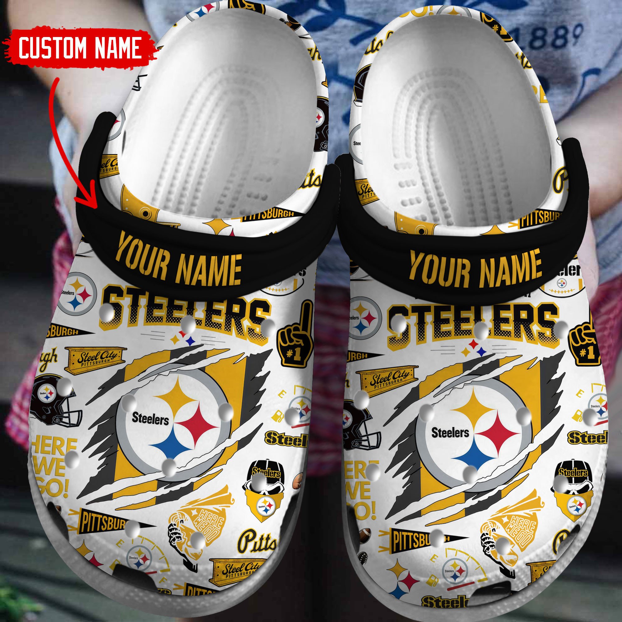 footwearmerch pittsburgh steelers nfl sport crocs crocband clogs shoes comfortable for men women and kids alxgv