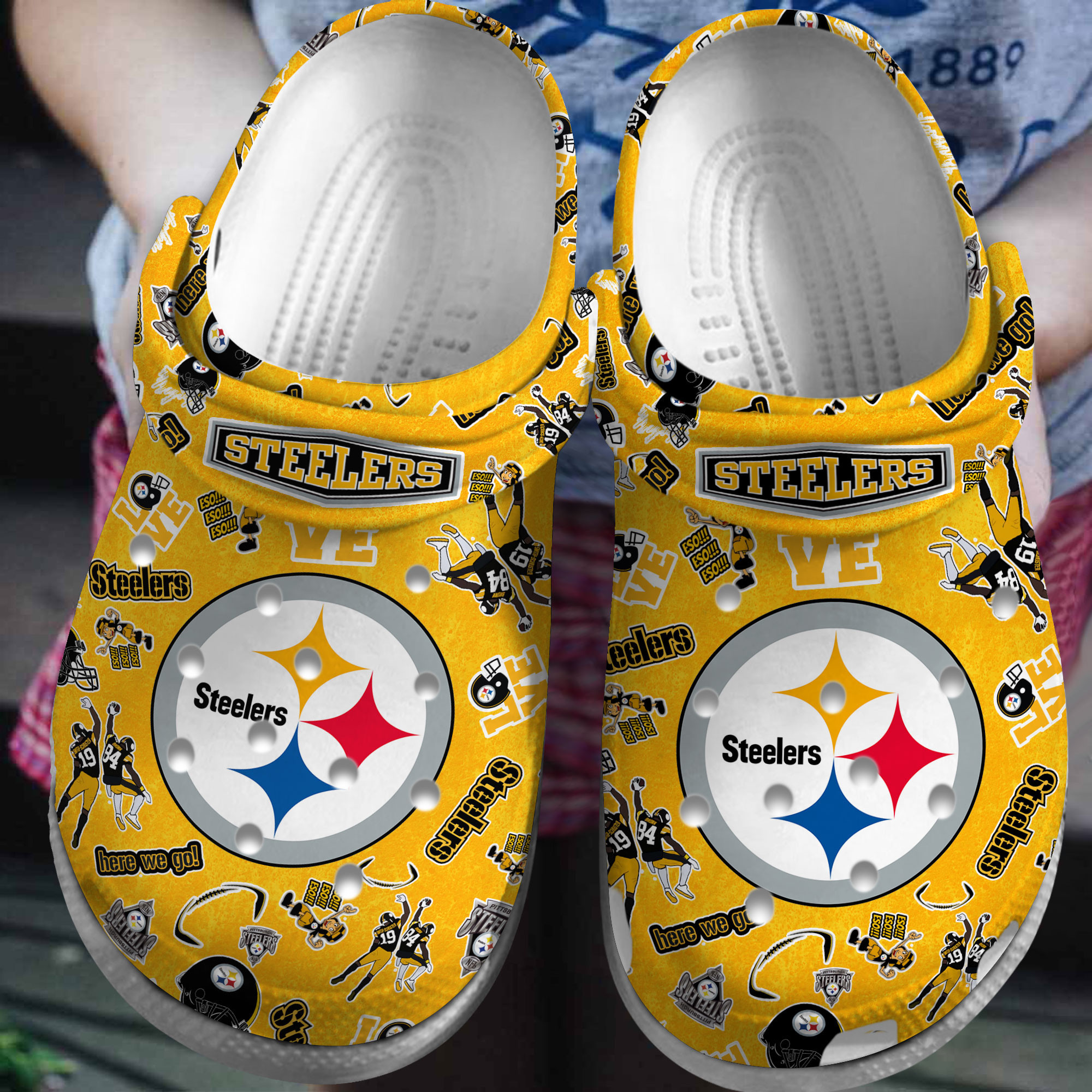 footwearmerch pittsburgh steelers nfl sport crocs crocband clogs shoes comfortable for men women and kids eo0ay