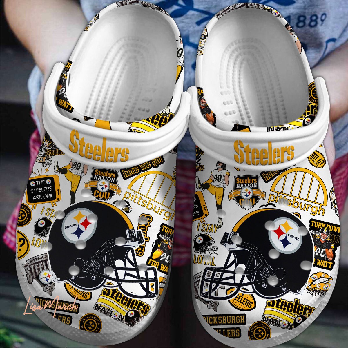 footwearmerch pittsburgh steelers nfl sport crocs crocband clogs shoes comfortable for men women and kids pf3ih