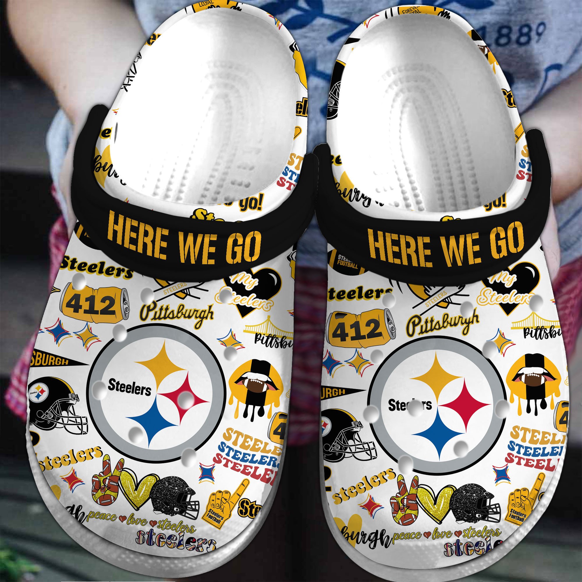 footwearmerch pittsburgh steelers nfl sport crocs crocband clogs shoes comfortable for men women and kids vb0nu