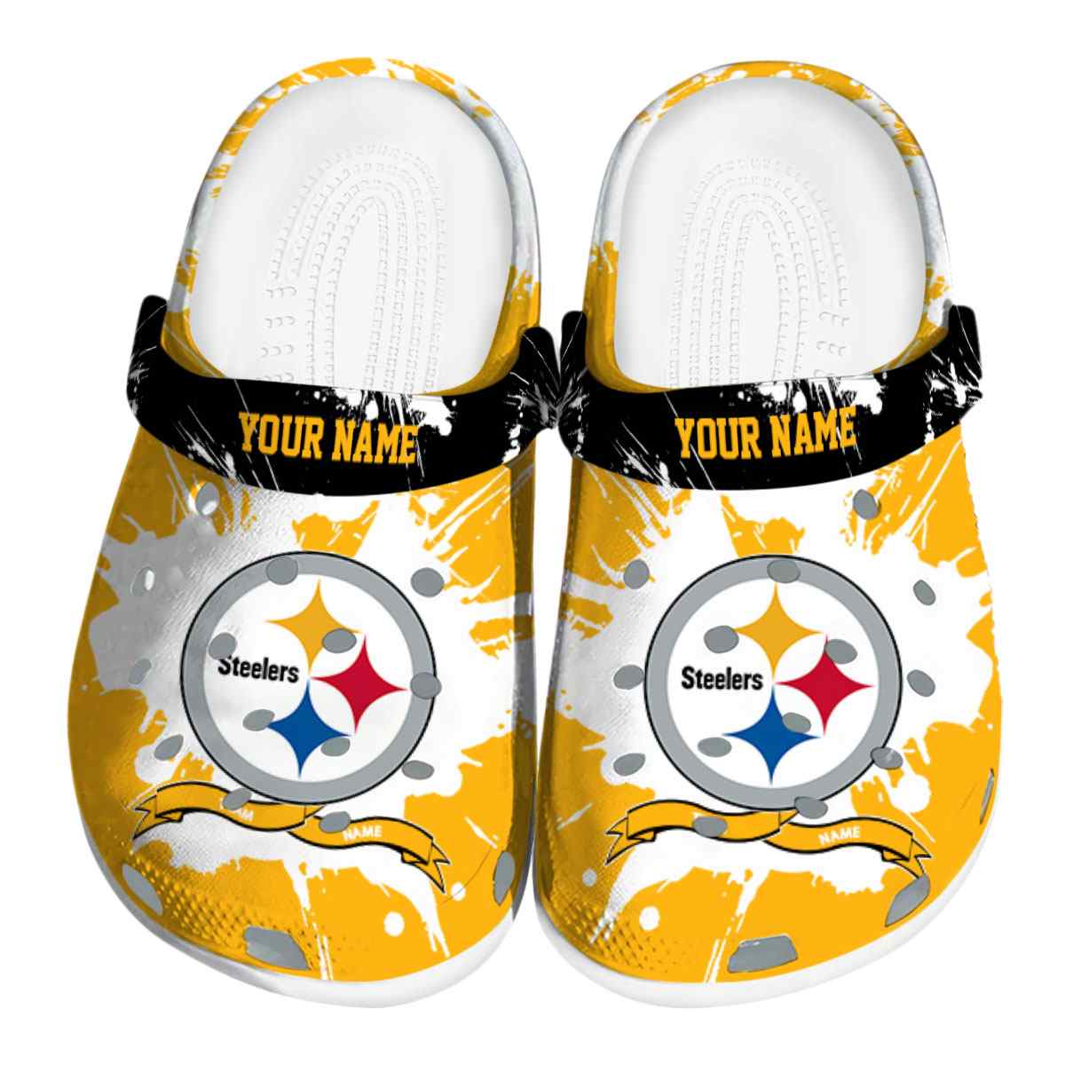 footwearmerch pittsburgh steelers nfl sport crocs crocband clogs shoes comfortable for men women and kids wztgh
