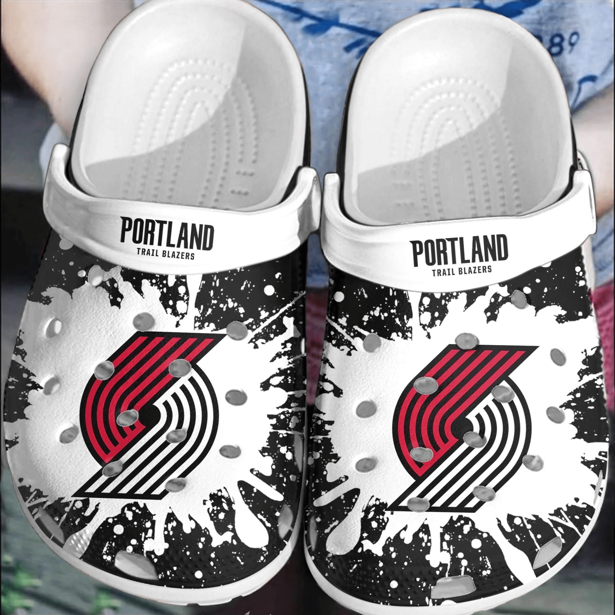 footwearmerch portland trail blazers basketball club comfortable clogs crocband shoes for men women xcvsd