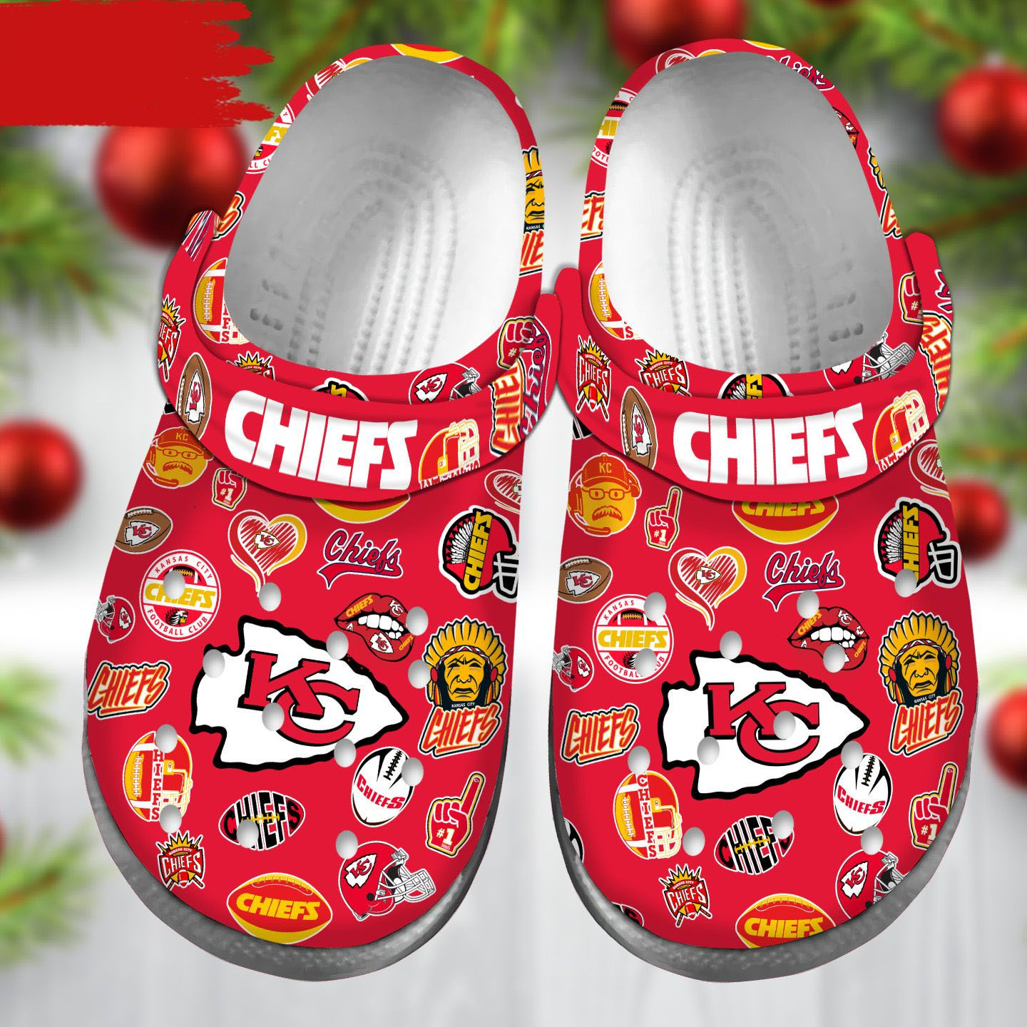 footwearmerch premium kansas city chiefs nfl sport crocs crocband clogs shoes for men women and kids syfsf 1