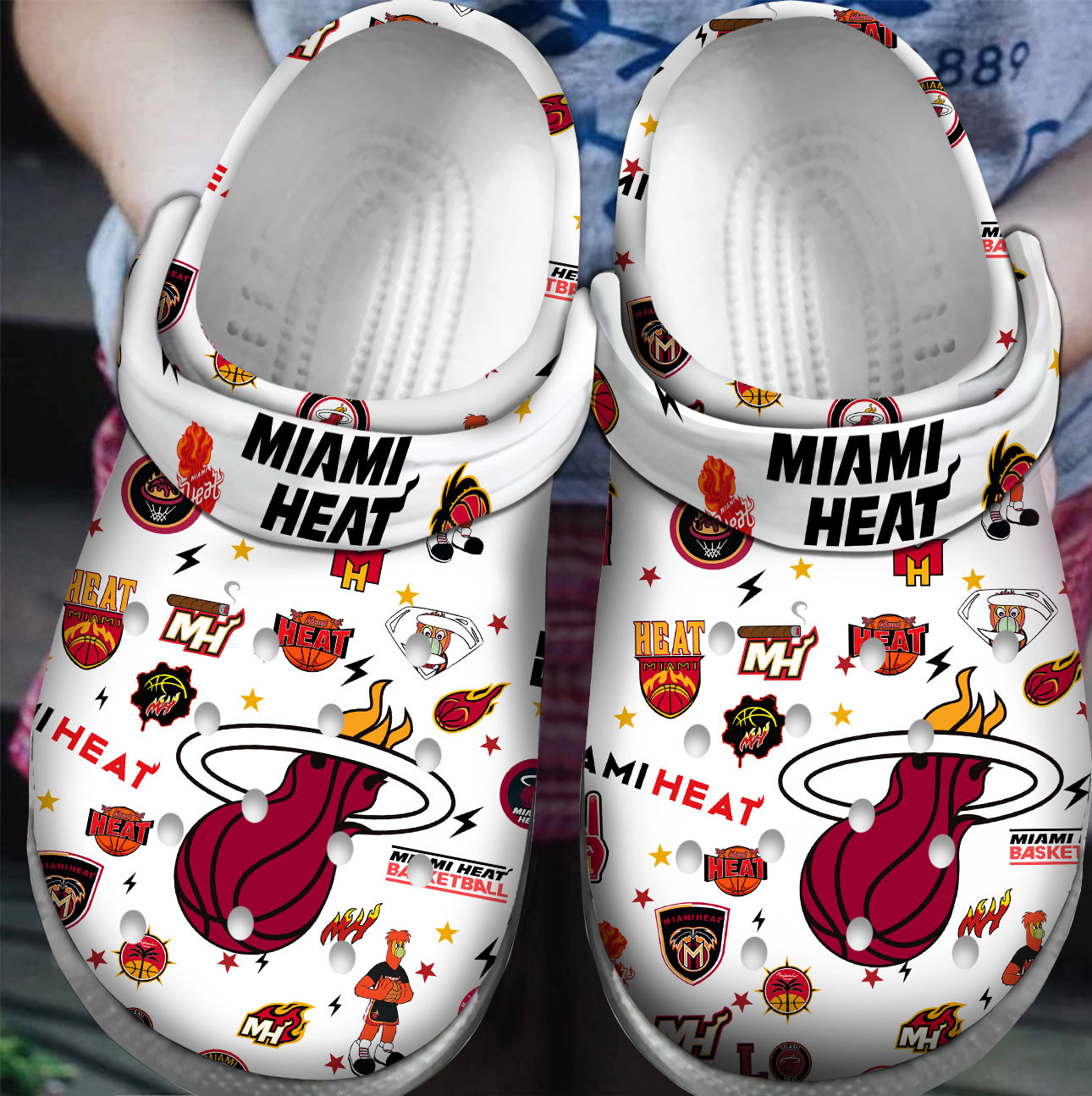 footwearmerch premium miami heat nba sport crocs crocband clogs shoes for men women and kids uocbj