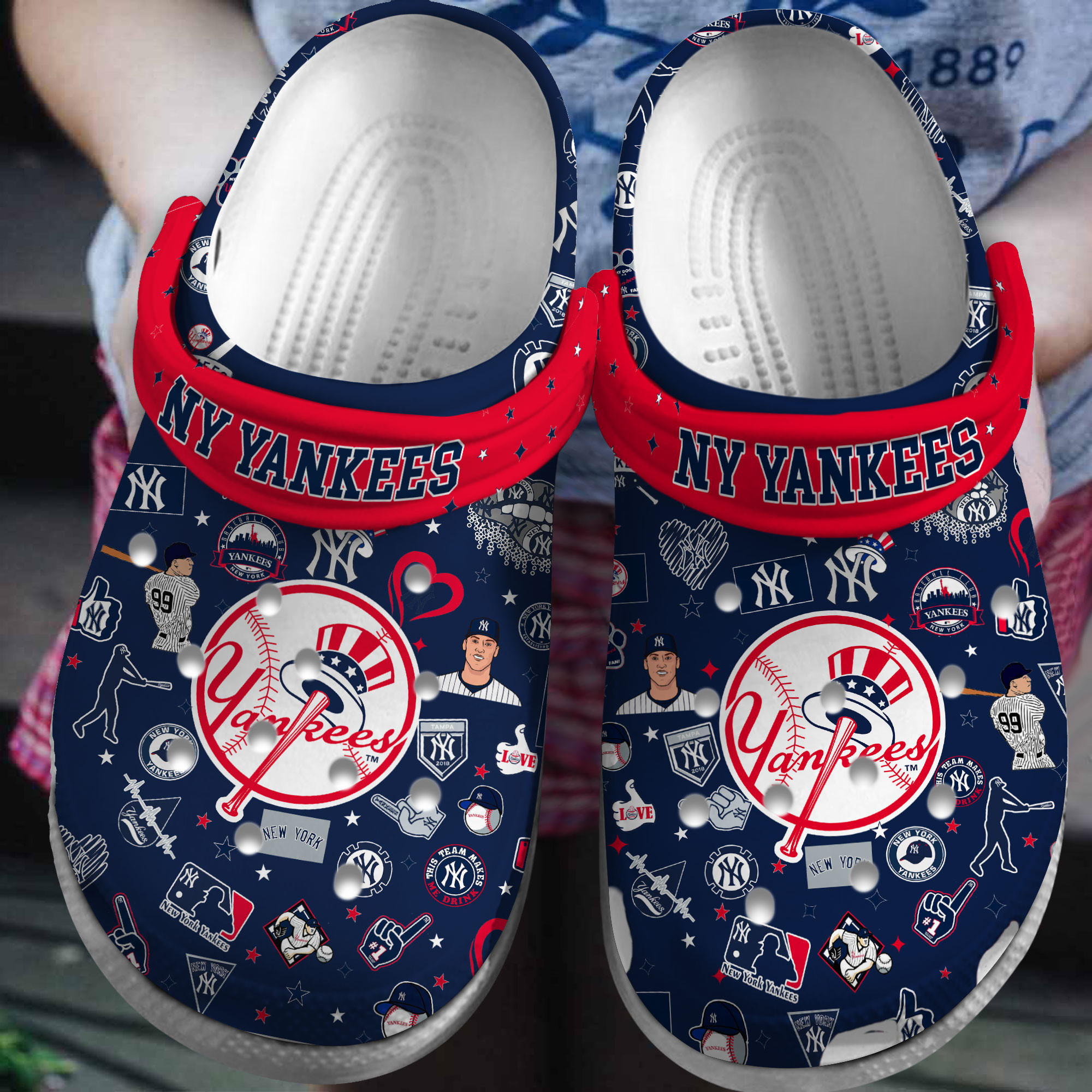 footwearmerch premium new york yankees mlb sport crocs crocband clogs shoes for men women and kids 6qnqs