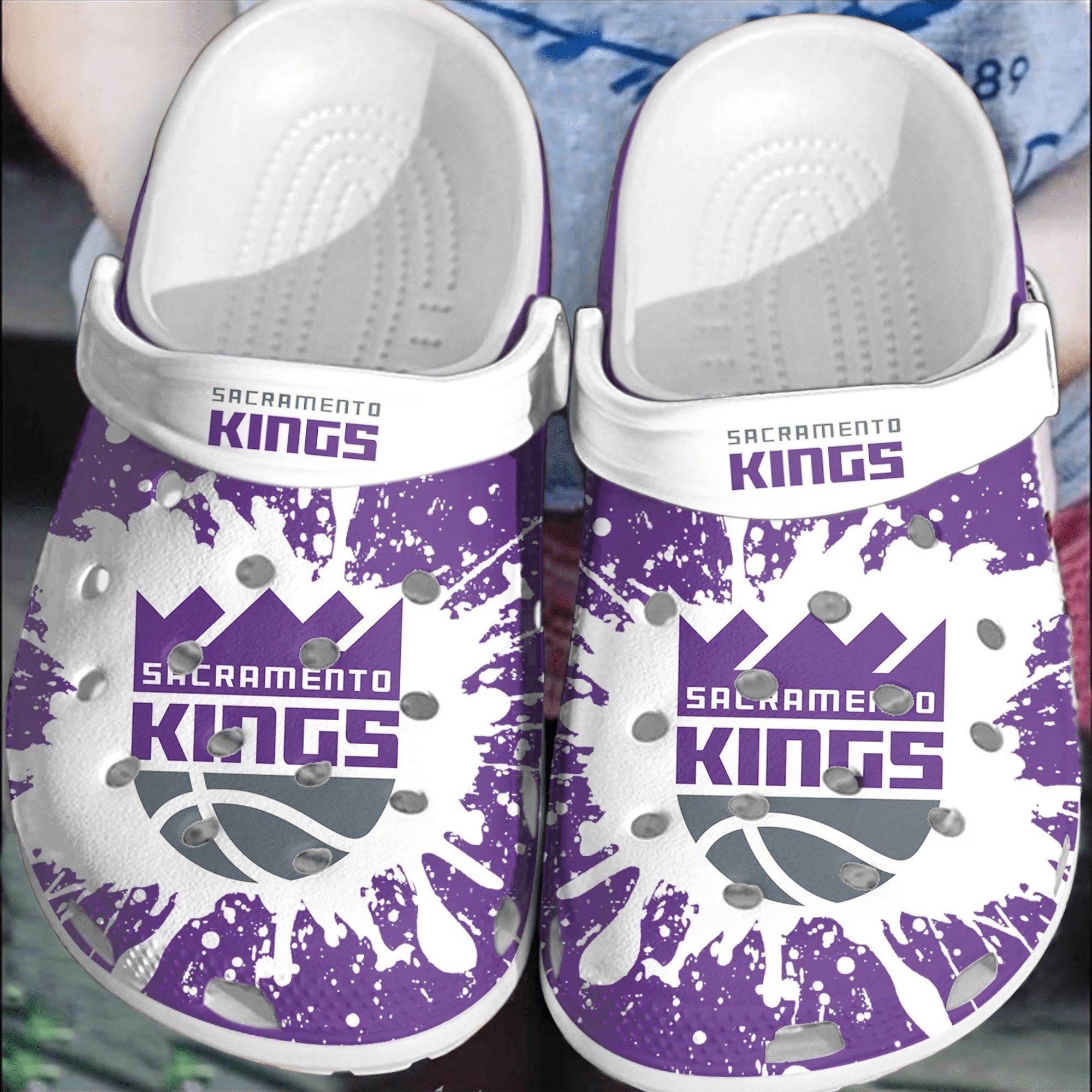 footwearmerch sacramento kings basketball crocband shoes clogs comfortable crocs for men women noduo