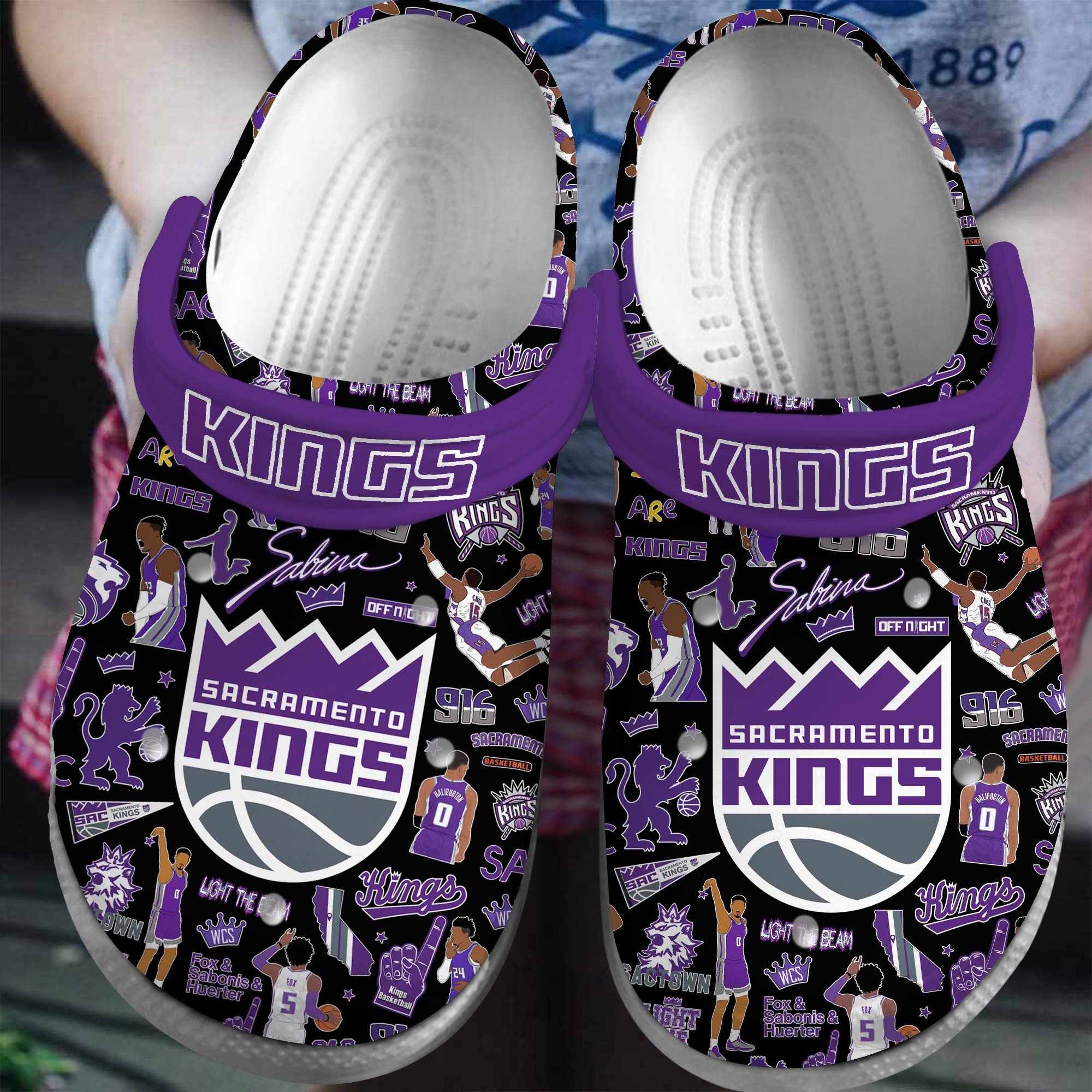 footwearmerch sacramento kings nba basketball sport crocs crocband clogs shoes comfortable for men women and kids gthyv