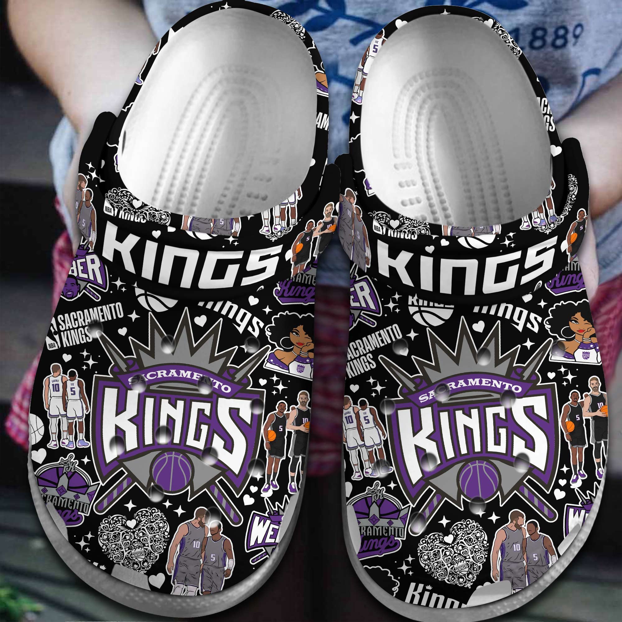 footwearmerch sacramento kings nba basketball sport crocs crocband clogs shoes comfortable for men women and kids puwpl