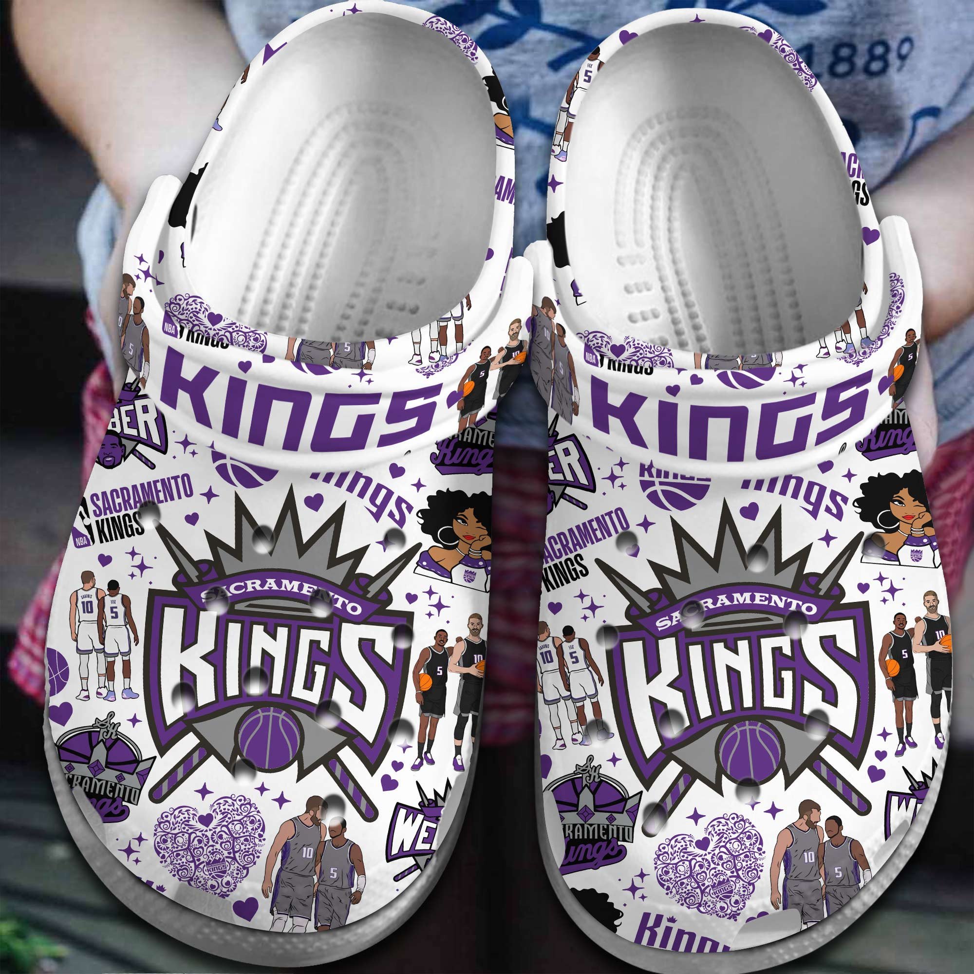 footwearmerch sacramento kings nba basketball sport crocs crocband clogs shoes comfortable for men women and kids sebl6