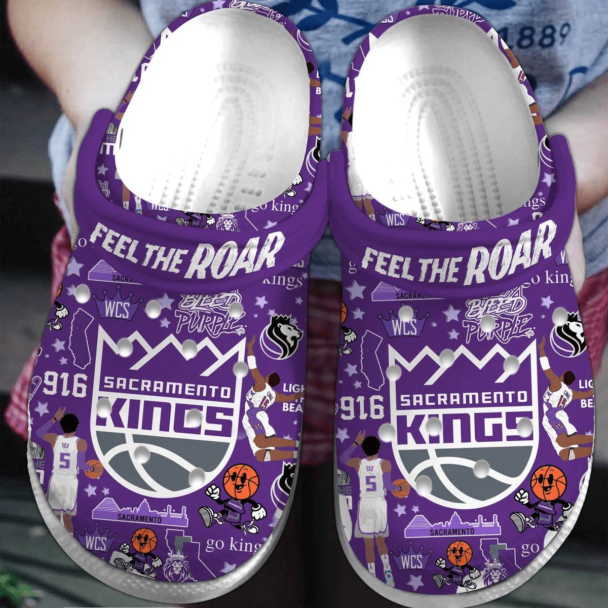footwearmerch sacramento kings nba sport crocs crocband clogs shoes comfortable for men women and kids hu3l2
