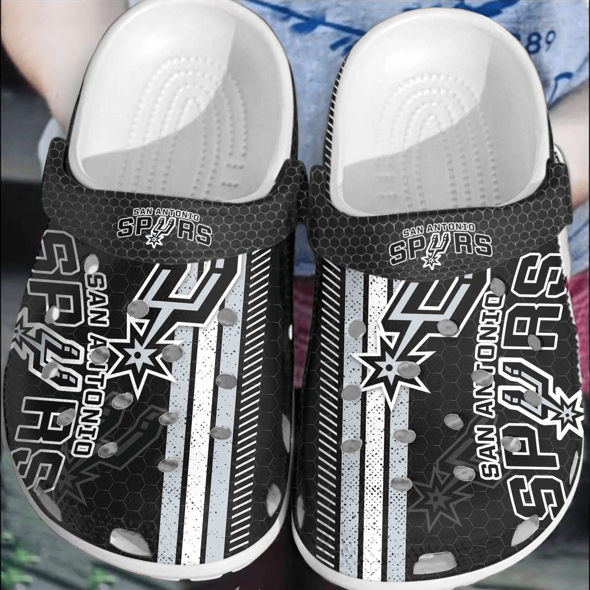 footwearmerch san antonio spurs basketball crocband comfortable shoes crocs clogs for men women 2yxdp