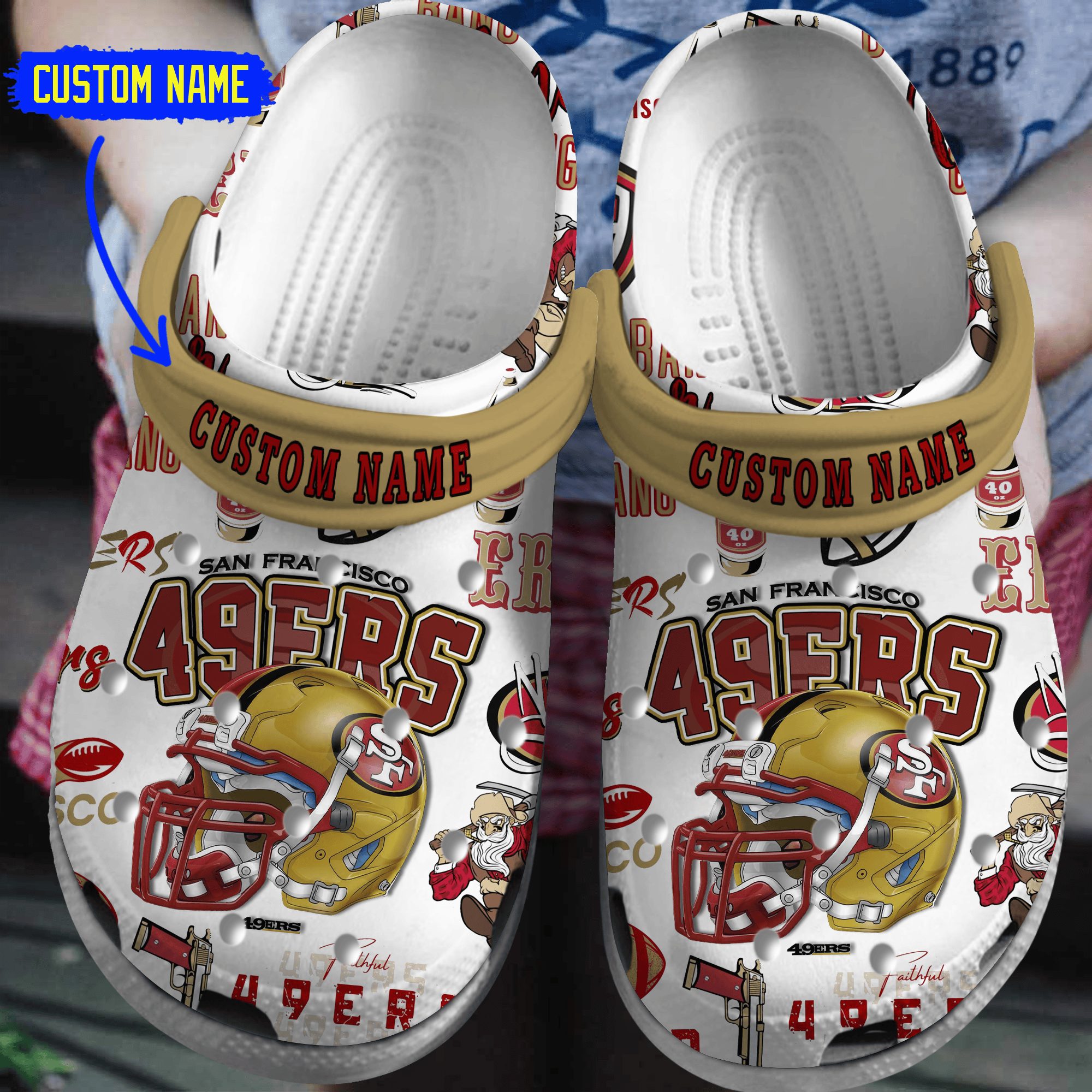 footwearmerch san francisco 49ers nfl sport crocs crocband clogs shoes comfortable for men women and kids 2cajg
