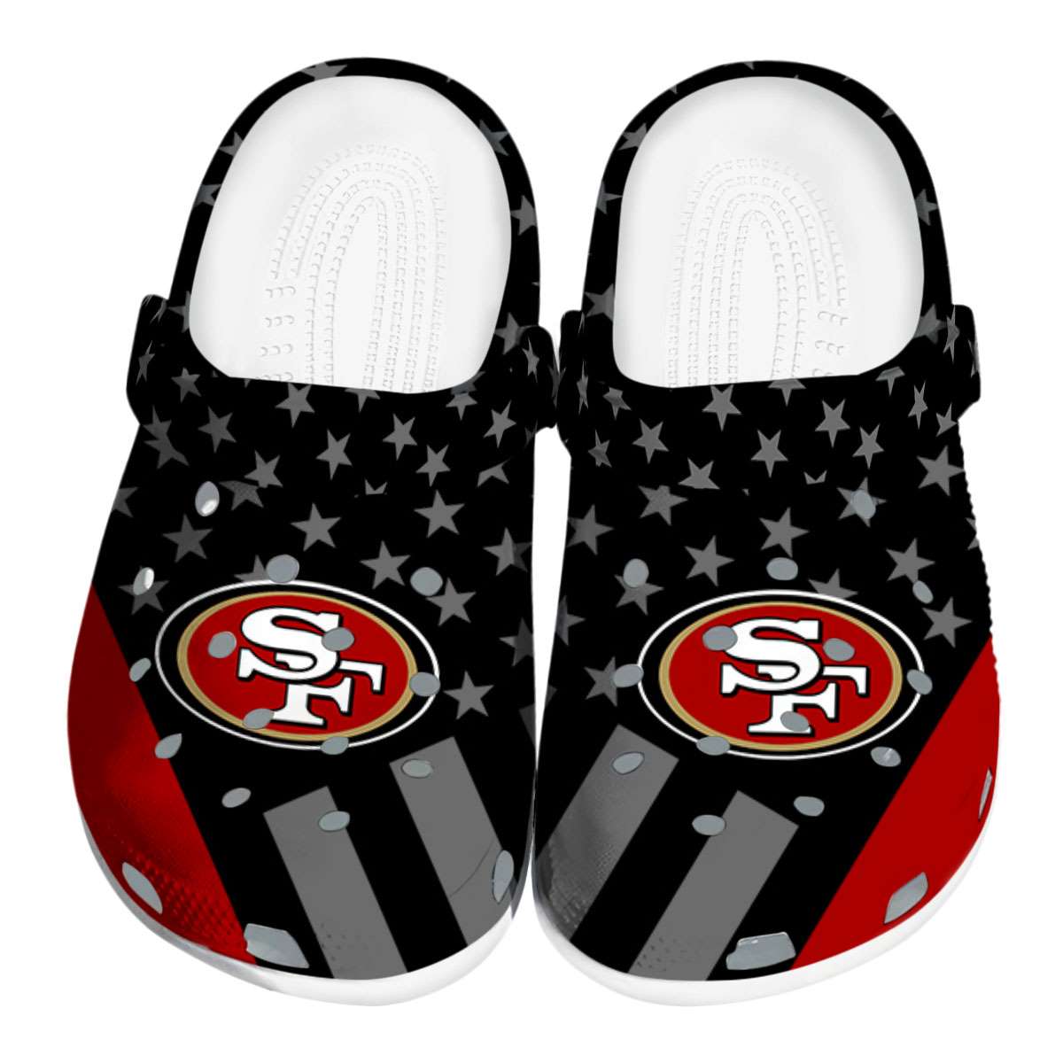 footwearmerch san francisco 49ers nfl sport crocs crocband clogs shoes comfortable for men women and kids b2iod