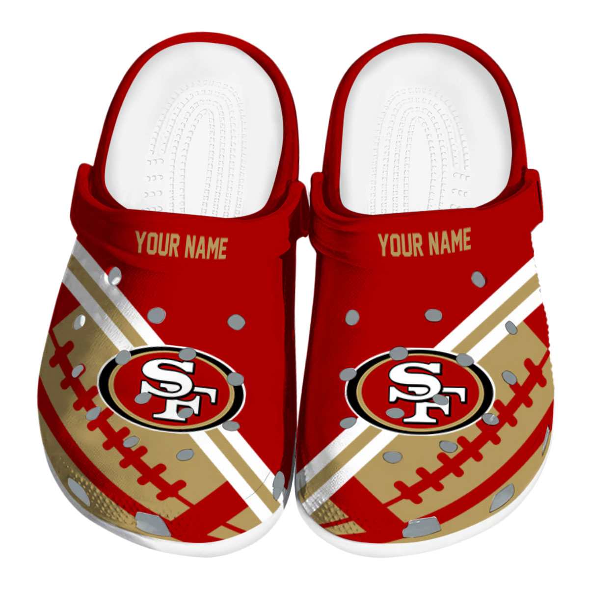 footwearmerch san francisco 49ers nfl sport crocs crocband clogs shoes comfortable for men women and kids btaun
