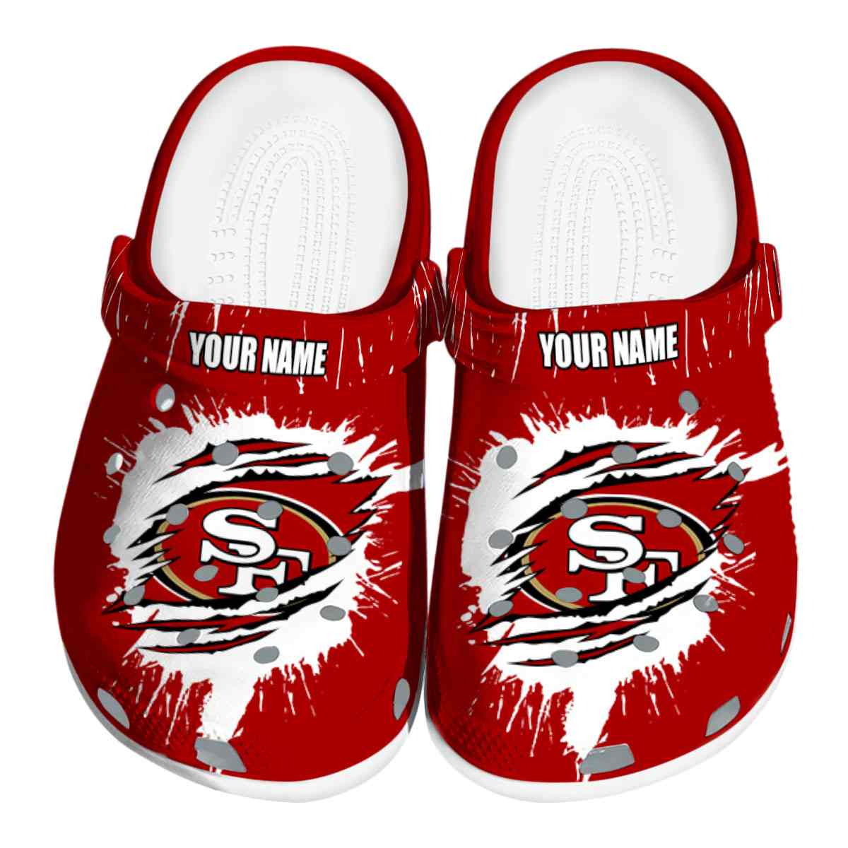 footwearmerch san francisco 49ers nfl sport crocs crocband clogs shoes comfortable for men women and kids i6lhi