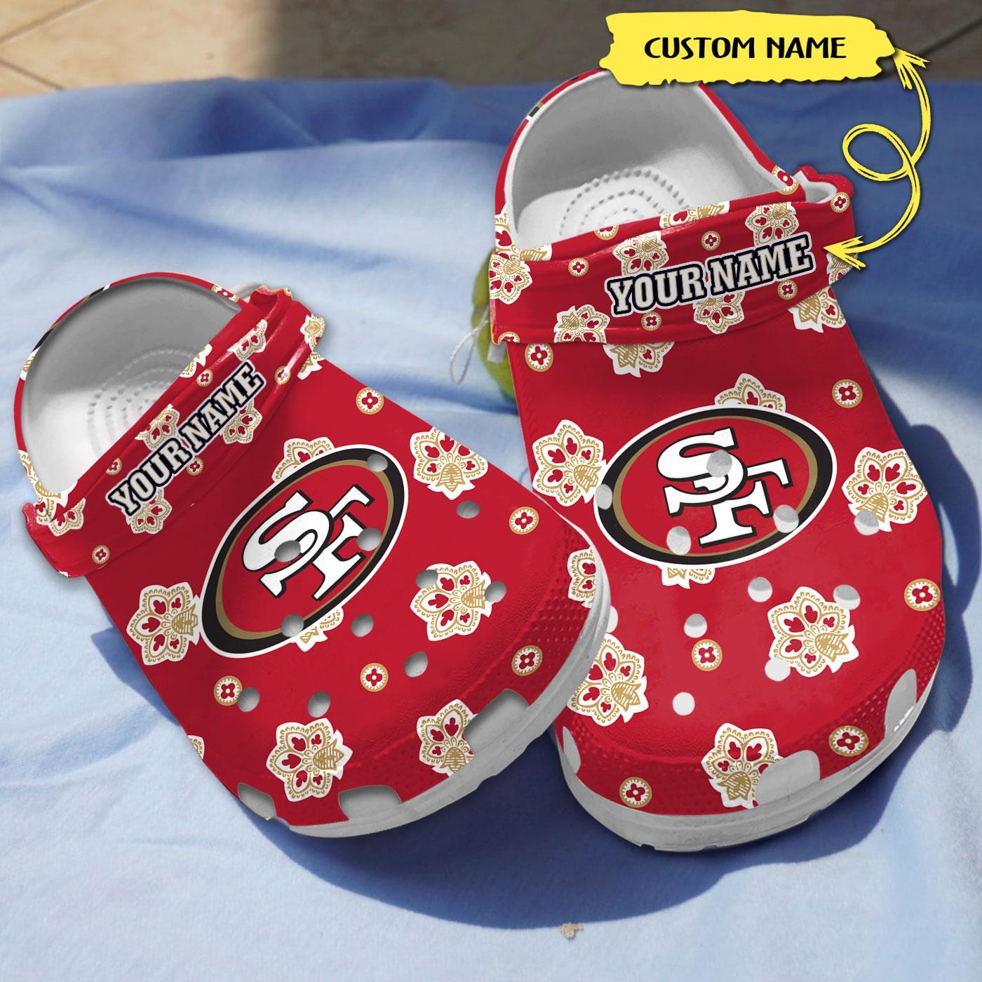 footwearmerch san francisco 49ers nfl sport crocs crocband clogs shoes comfortable for men women and kids ih52t