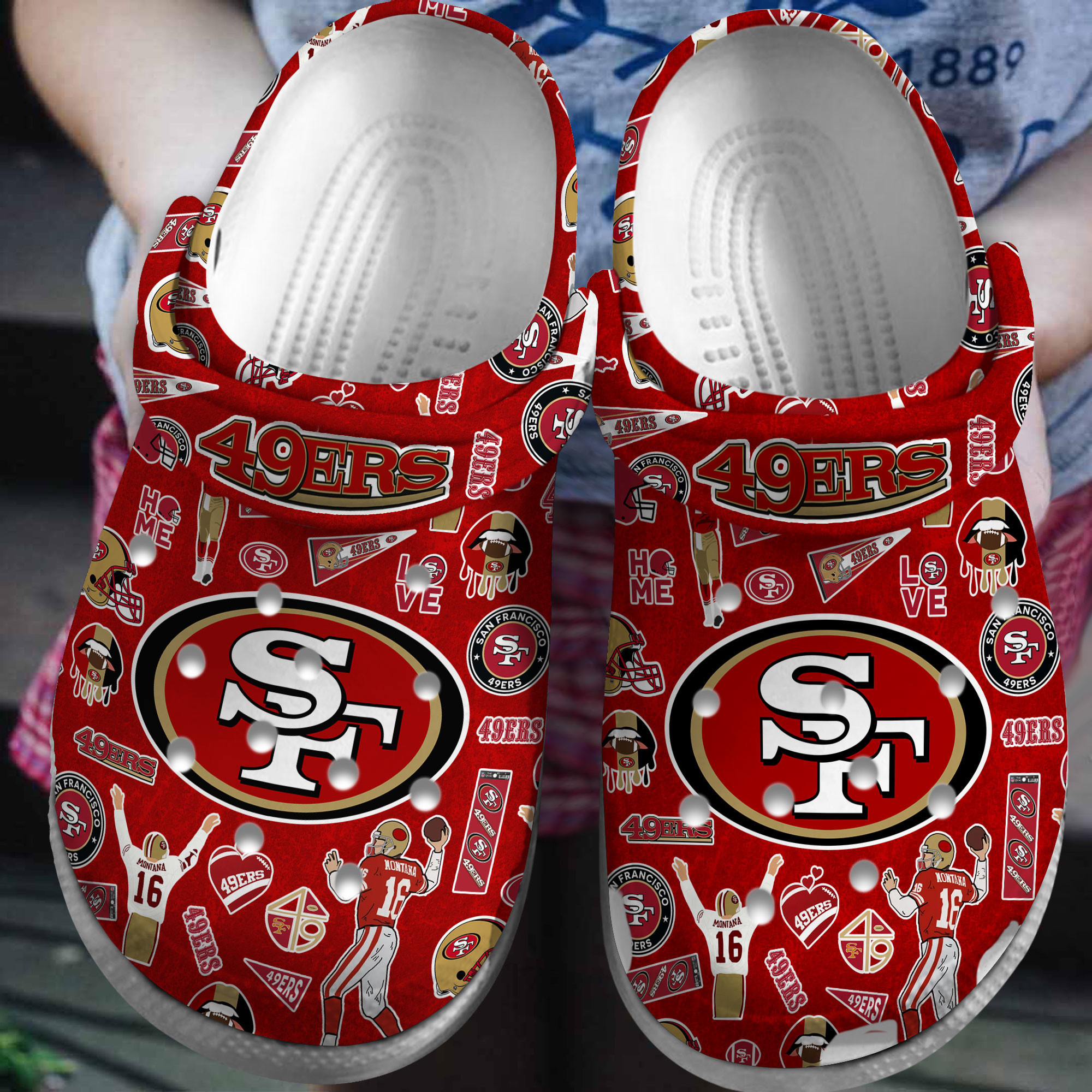 footwearmerch san francisco 49ers nfl sport crocs crocband clogs shoes comfortable for men women and kids ixjxo