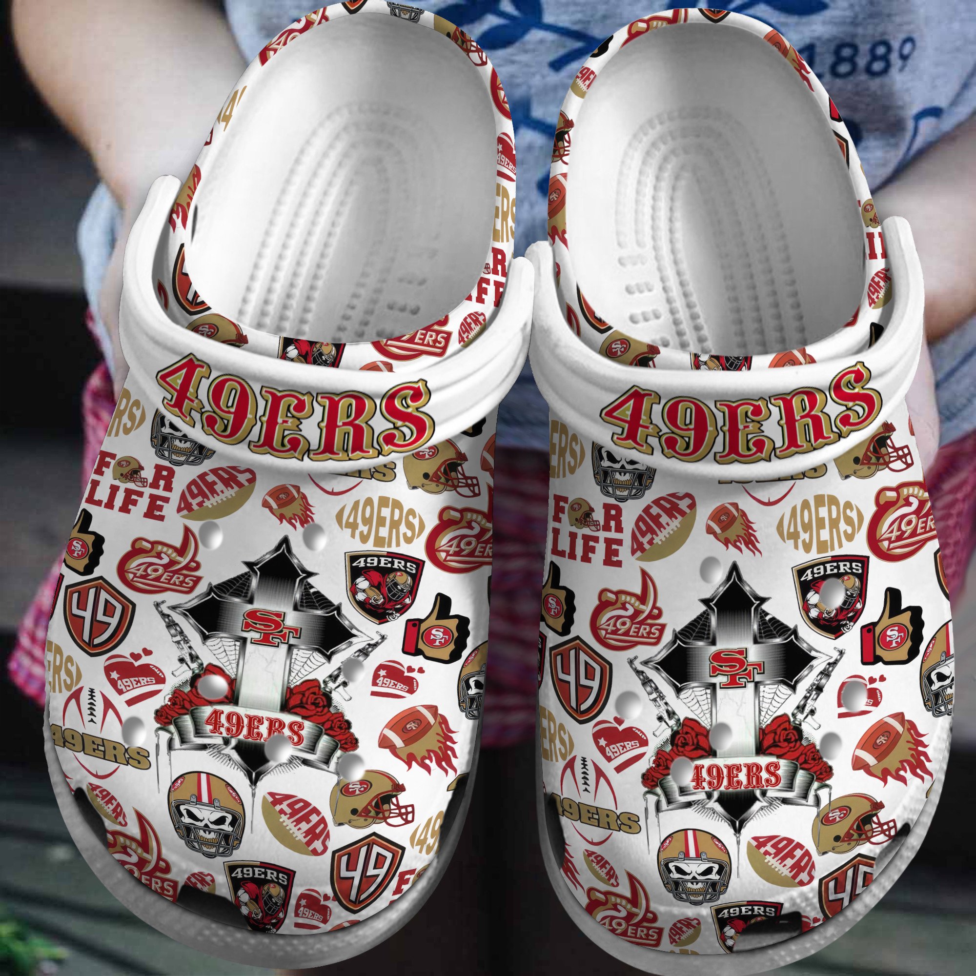 footwearmerch san francisco 49ers nfl sport crocs crocband clogs shoes comfortable for men women and kids nmgby
