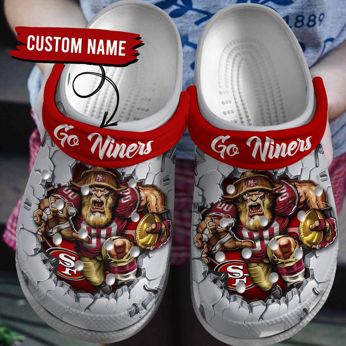 footwearmerch san francisco 49ers nfl sport crocs crocband clogs shoes comfortable for men women and kids nyhyv