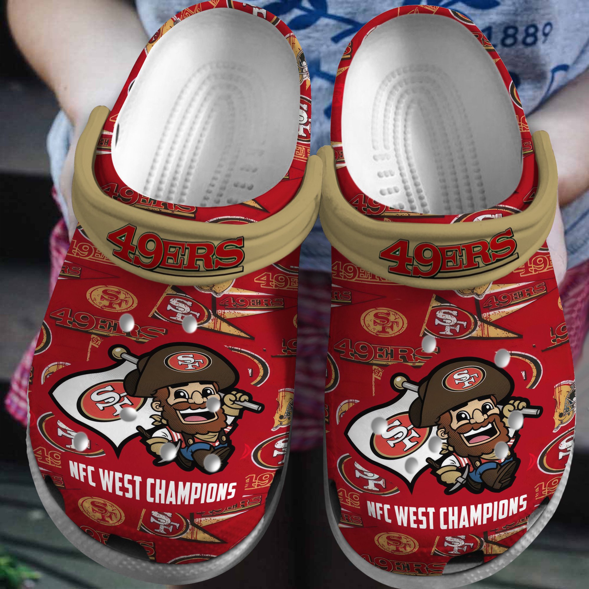footwearmerch san francisco 49ers nfl sport crocs crocband clogs shoes comfortable for men women and kids pcltz