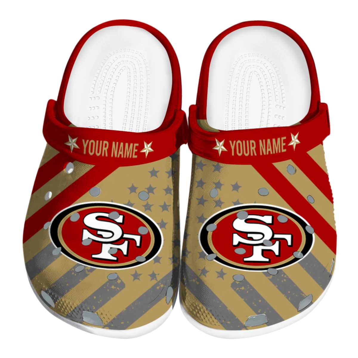 footwearmerch san francisco 49ers nfl sport crocs crocband clogs shoes comfortable for men women and kids qysio