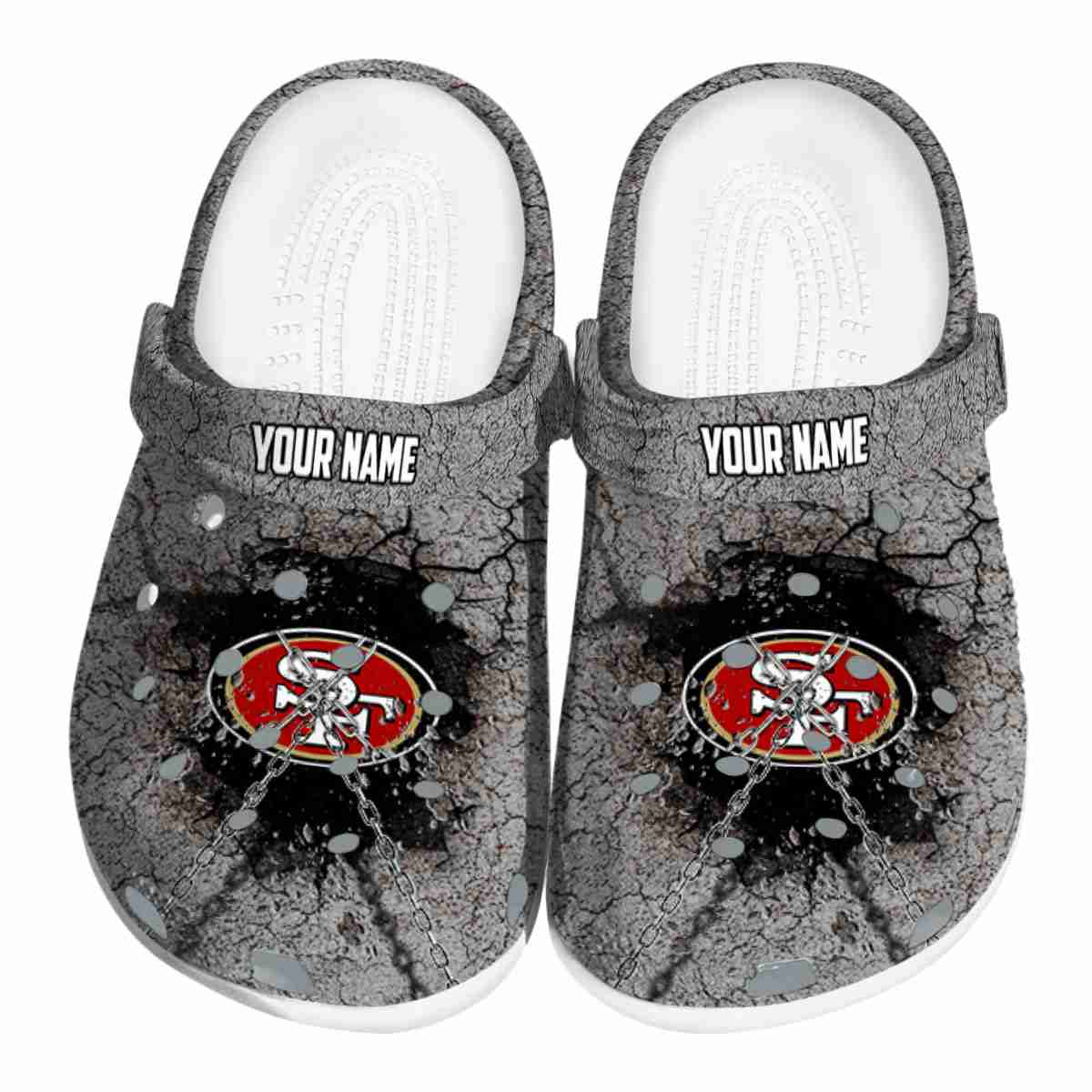 footwearmerch san francisco 49ers nfl sport crocs crocband clogs shoes comfortable for men women and kids trlko