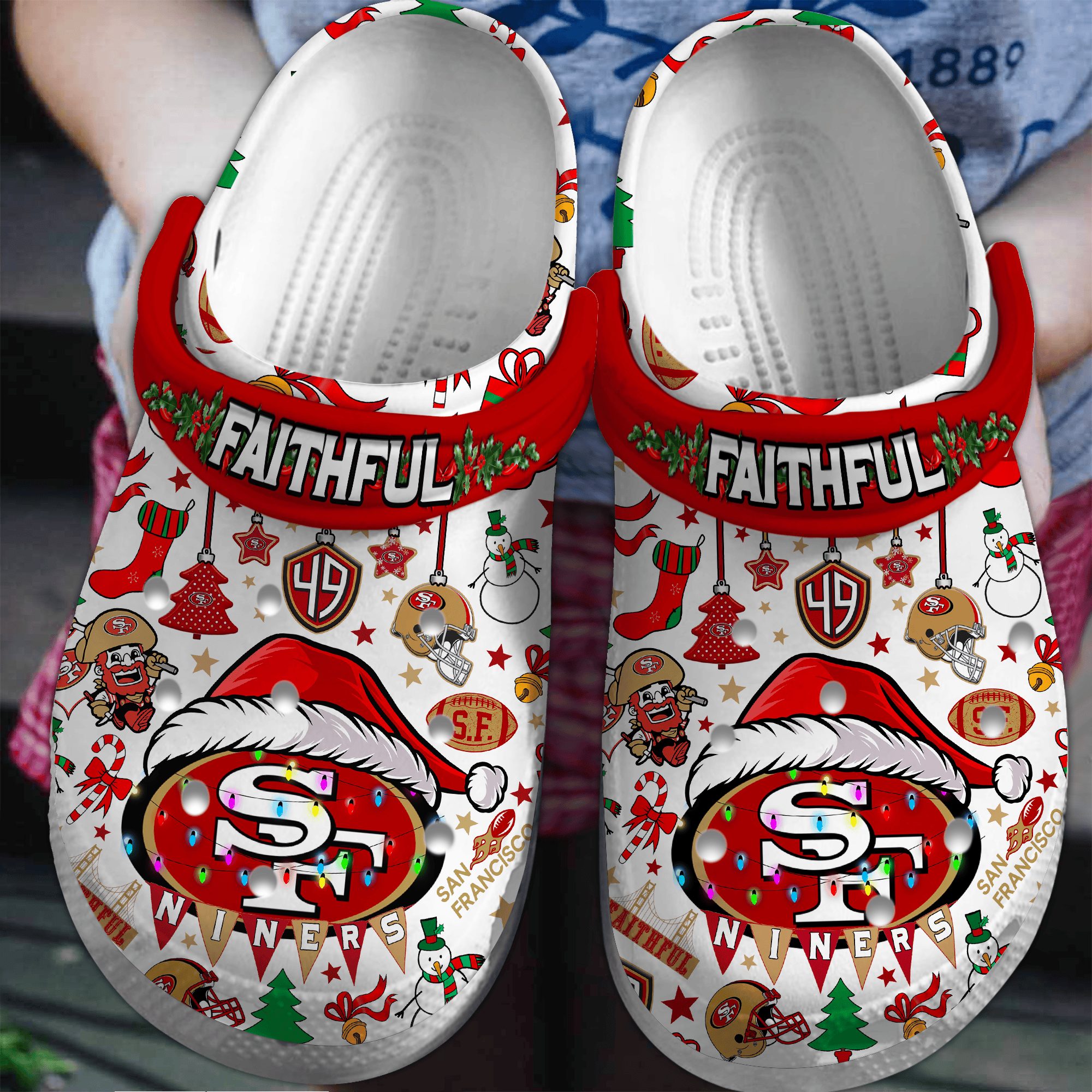 footwearmerch san francisco 49ers nfl sport crocs crocband clogs shoes comfortable for men women and kids zhk3b