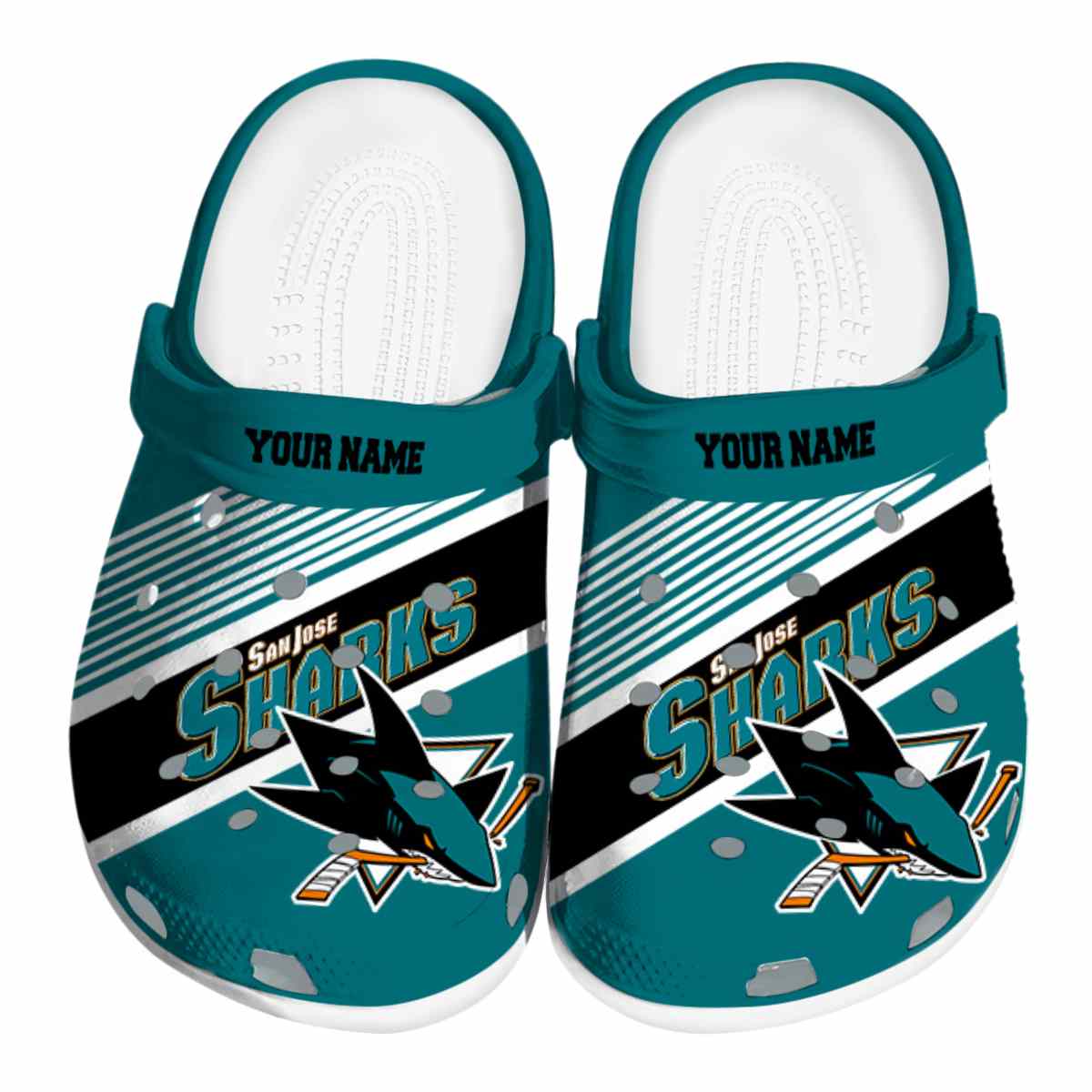 footwearmerch san jose sharks nhl sport crocs crocband clogs shoes comfortable for men women and kids a02ab