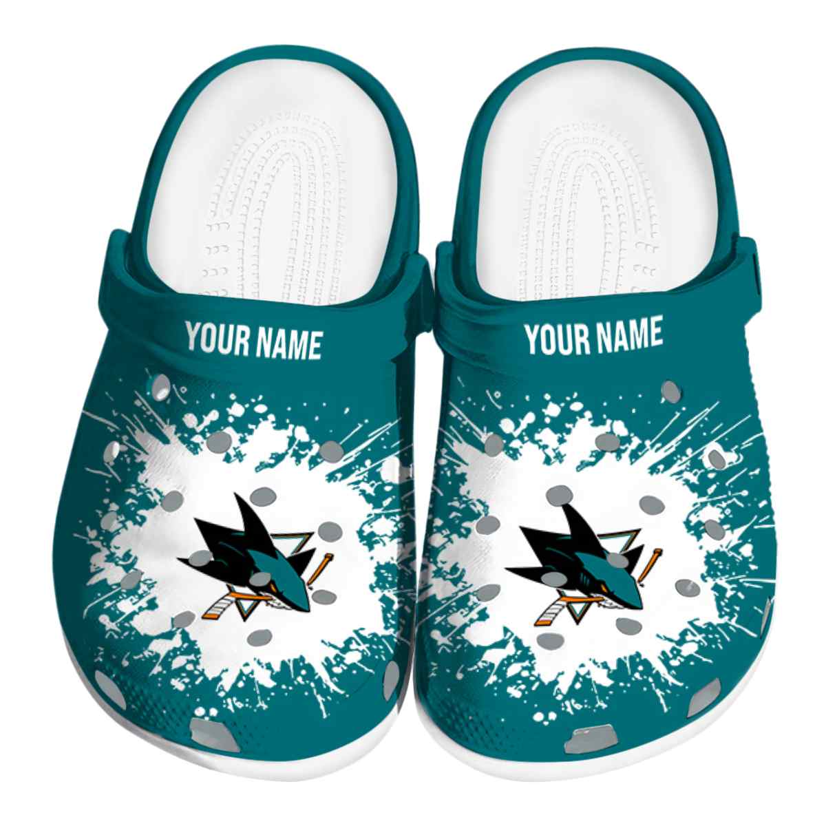 footwearmerch san jose sharks nhl sport crocs crocband clogs shoes comfortable for men women and kids abqjn