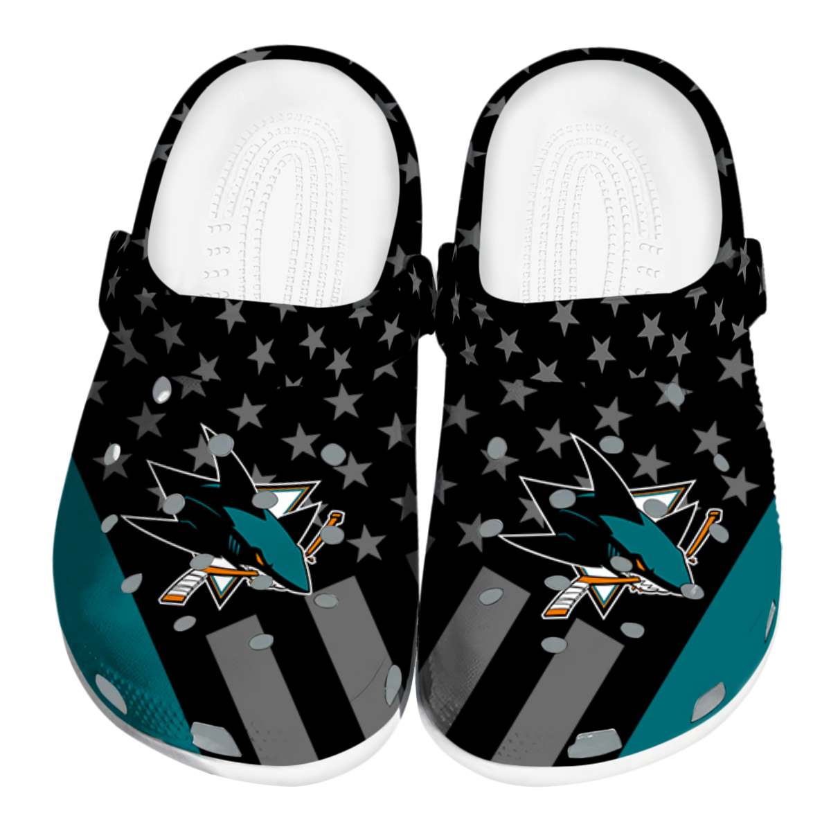 footwearmerch san jose sharks nhl sport crocs crocband clogs shoes comfortable for men women and kids b6yfc