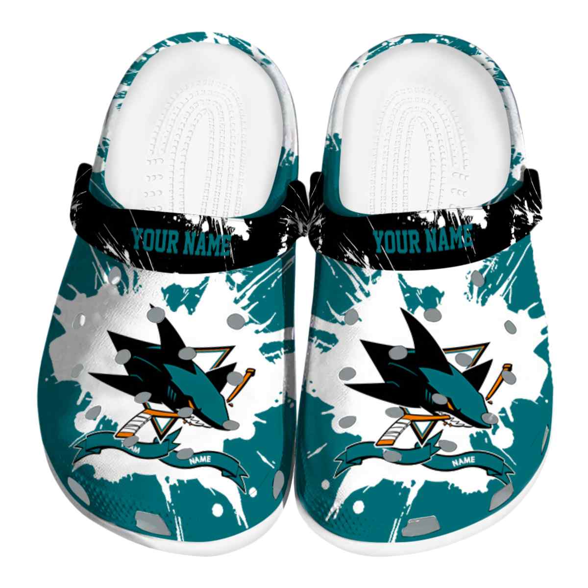 footwearmerch san jose sharks nhl sport crocs crocband clogs shoes comfortable for men women and kids bfhwd