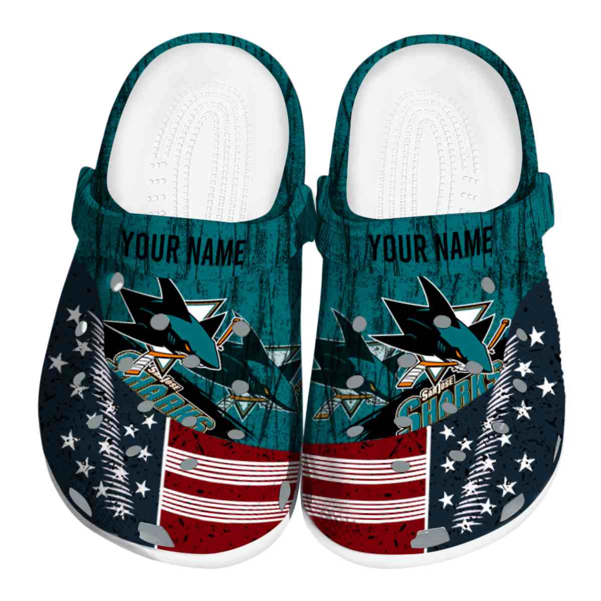 footwearmerch san jose sharks nhl sport crocs crocband clogs shoes comfortable for men women and kids cu5ni
