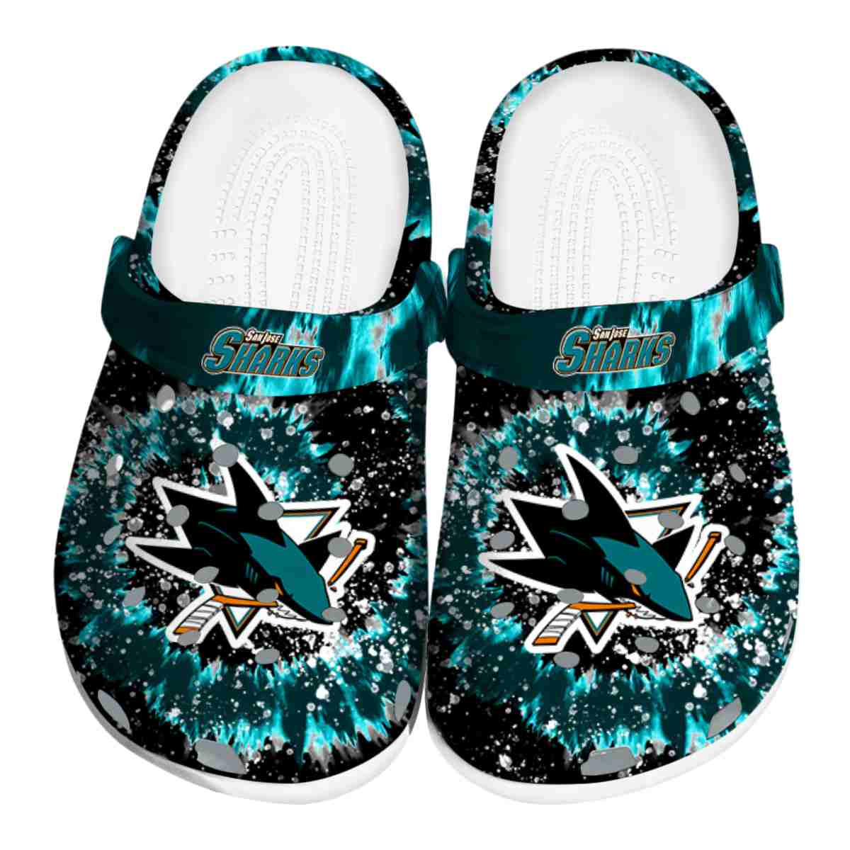 footwearmerch san jose sharks nhl sport crocs crocband clogs shoes comfortable for men women and kids d25dy