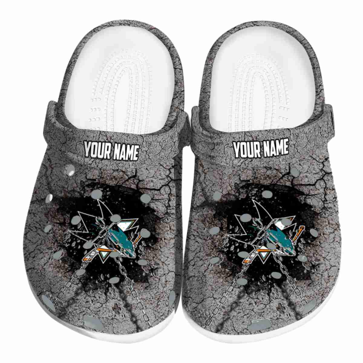 footwearmerch san jose sharks nhl sport crocs crocband clogs shoes comfortable for men women and kids jqkyd