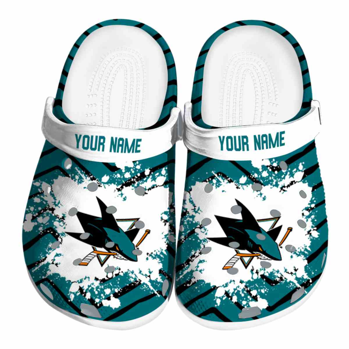 footwearmerch san jose sharks nhl sport crocs crocband clogs shoes comfortable for men women and kids qxizl