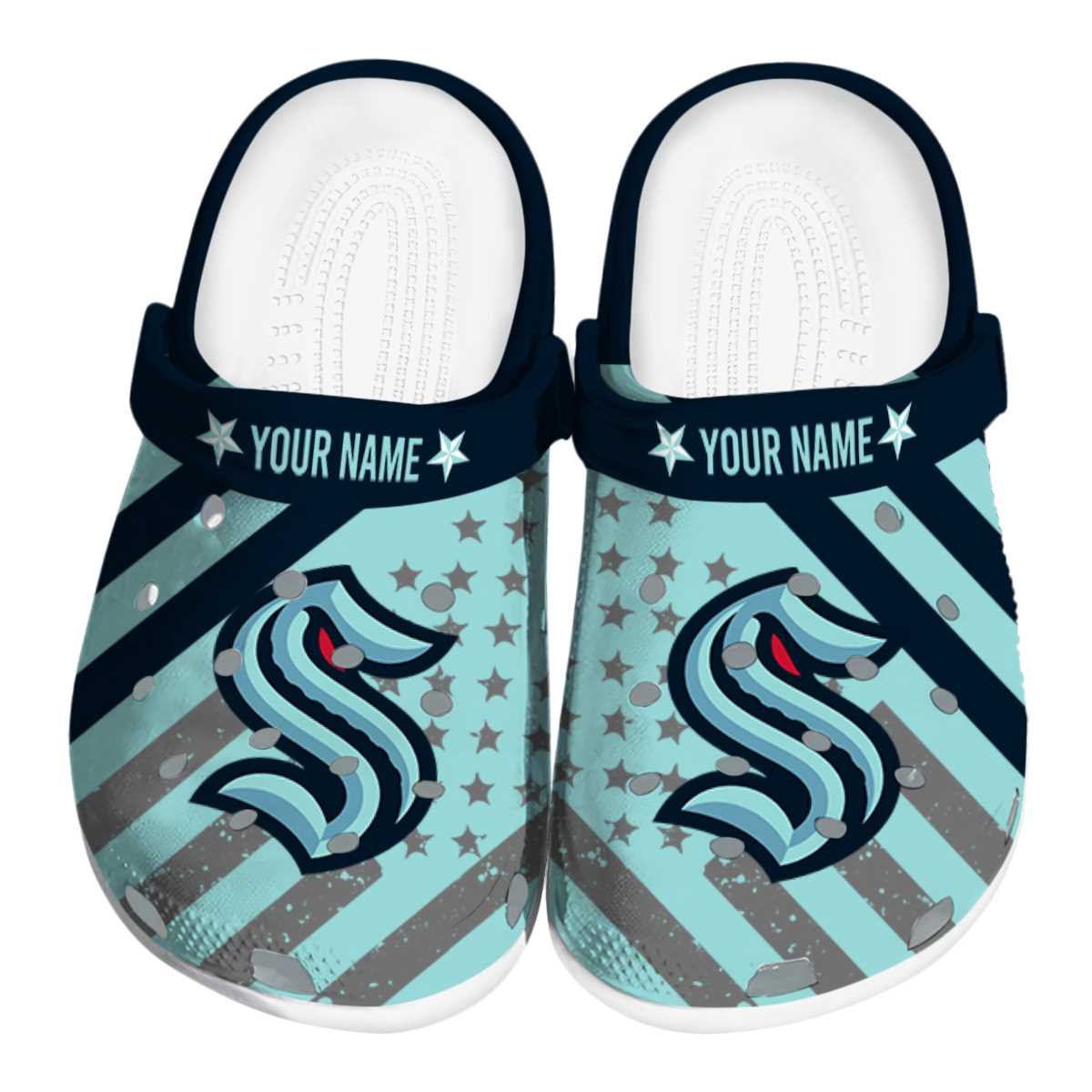 footwearmerch seattle kraken nhl sport crocs crocband clogs shoes comfortable for men women and kids qc0fq