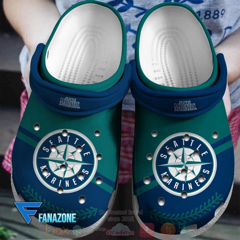 footwearmerch seattle mariners blue green mlb sport crocs clogs crocband shoes comfortable for men women and kids nfqac