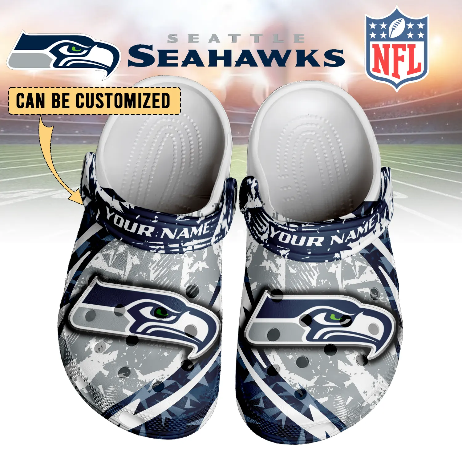 footwearmerch seattle seahawks nfl crocs crocband clogs shoes comfortable for men women and kids nwrj0