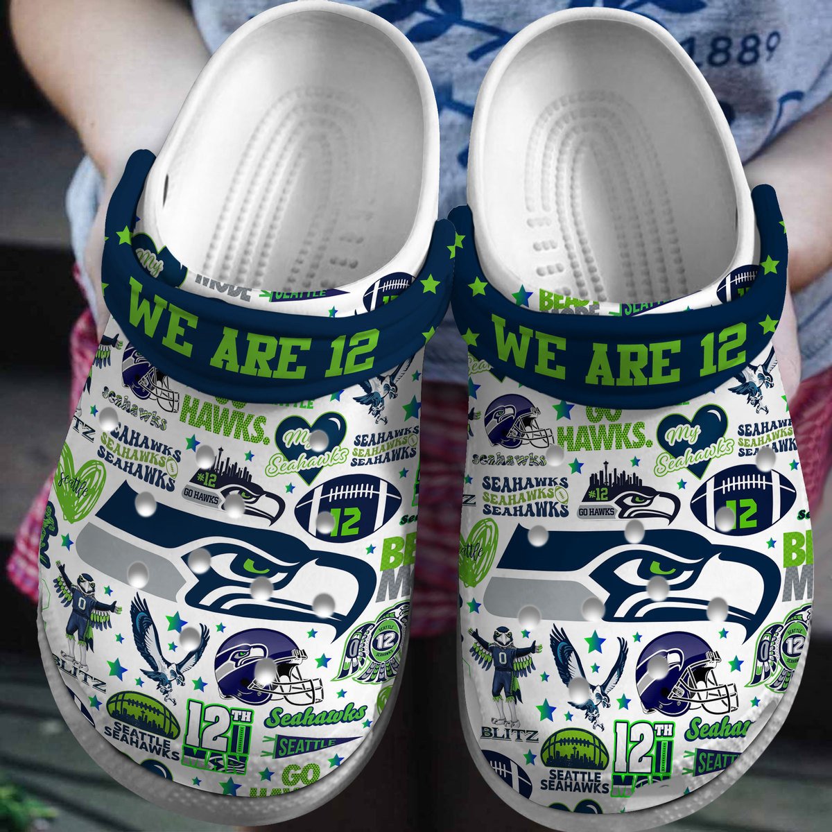 footwearmerch seattle seahawks nfl sport crocs crocband clogs shoes comfortable for men women and kids 2yfeg