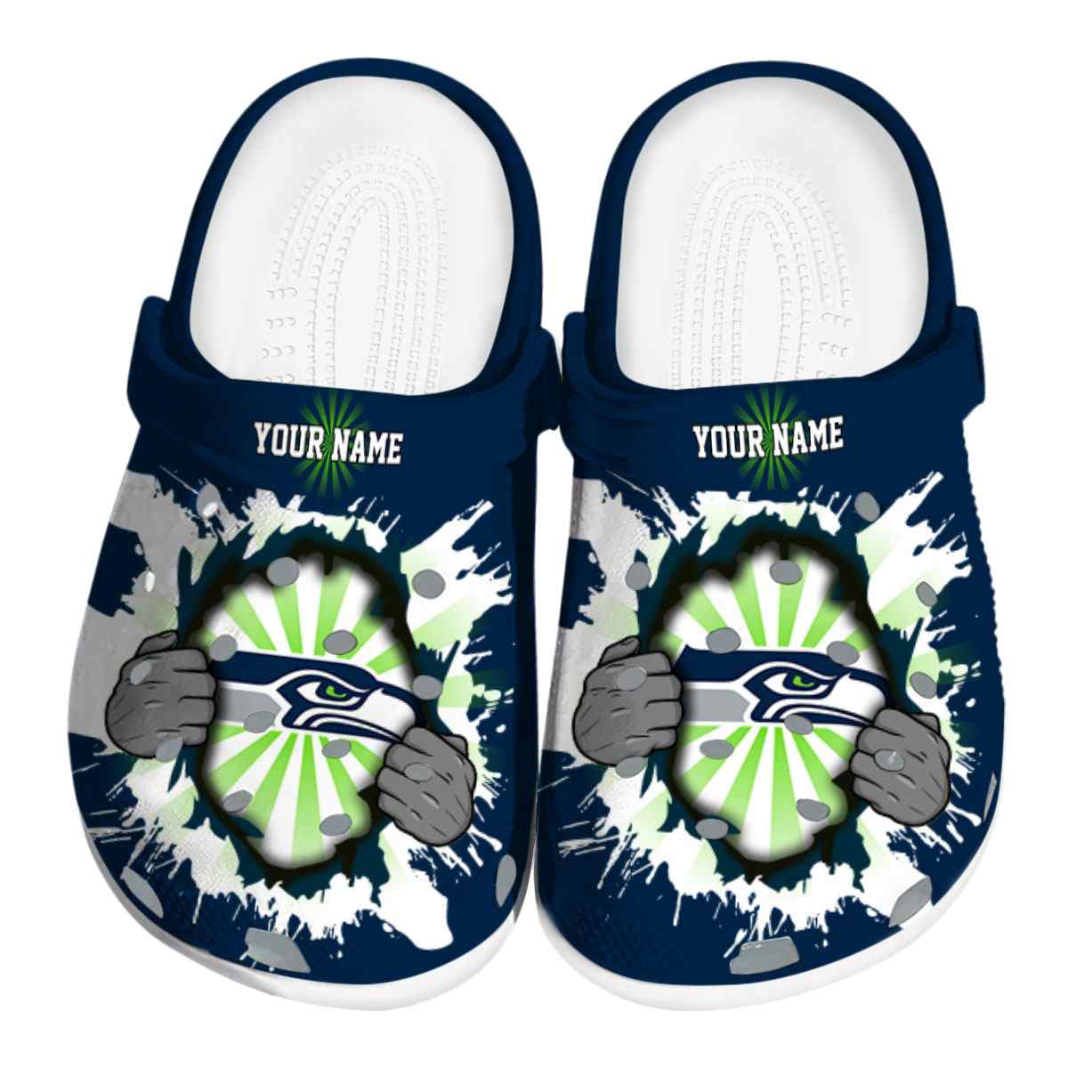 footwearmerch seattle seahawks nfl sport crocs crocband clogs shoes comfortable for men women and kids qgbhs