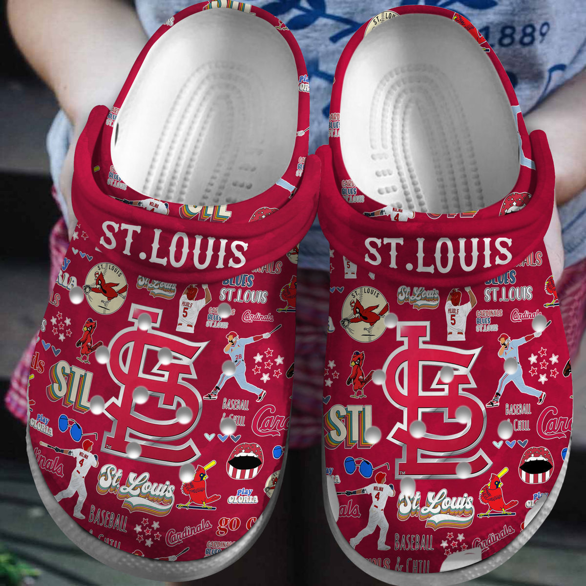 footwearmerch st louis cardinals mlb sport crocs crocband clogs shoes comfortable for men women and kids qr589