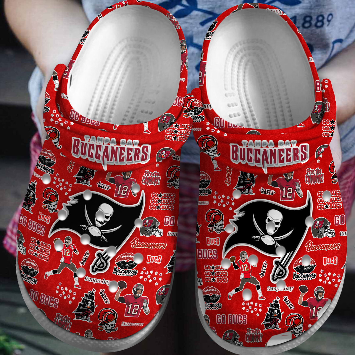 footwearmerch tampa bay buccaneers nfl sport crocs crocband clogs shoes comfortable for men women and kids ee40f