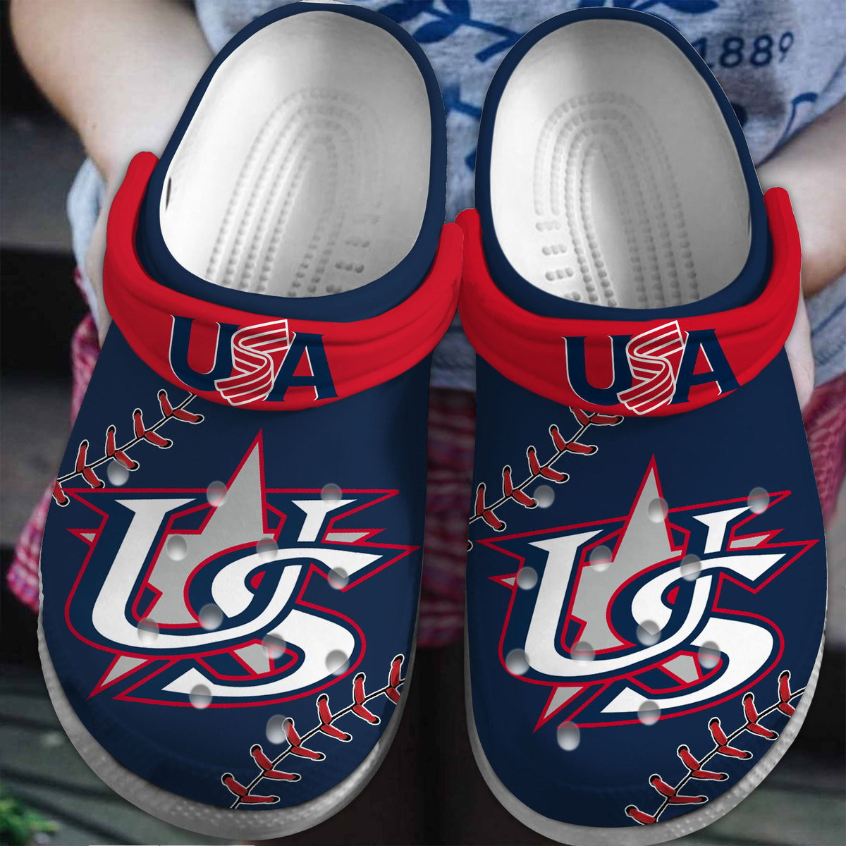 footwearmerch united states national mlb sport crocs crocband clogs shoes comfortable for men women and kids h6lty