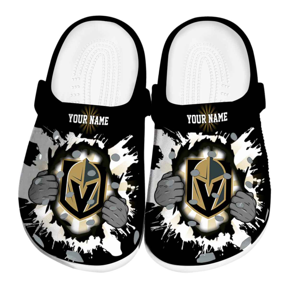 footwearmerch vegas golden knights nhl sport crocs crocband clogs shoes comfortable for men women and kids i9oc8