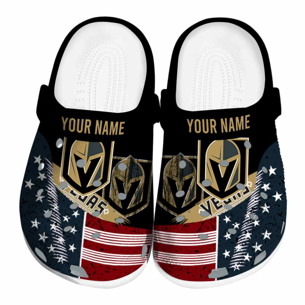 footwearmerch vegas golden knights nhl sport crocs crocband clogs shoes comfortable for men women and kids psjte