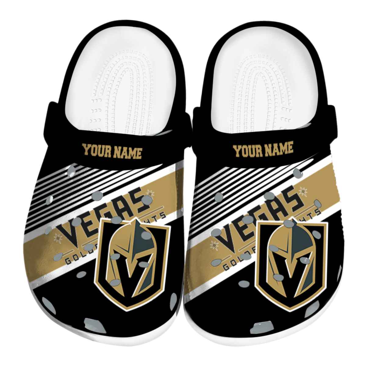 footwearmerch vegas golden knights nhl sport crocs crocband clogs shoes comfortable for men women and kids qnxnh