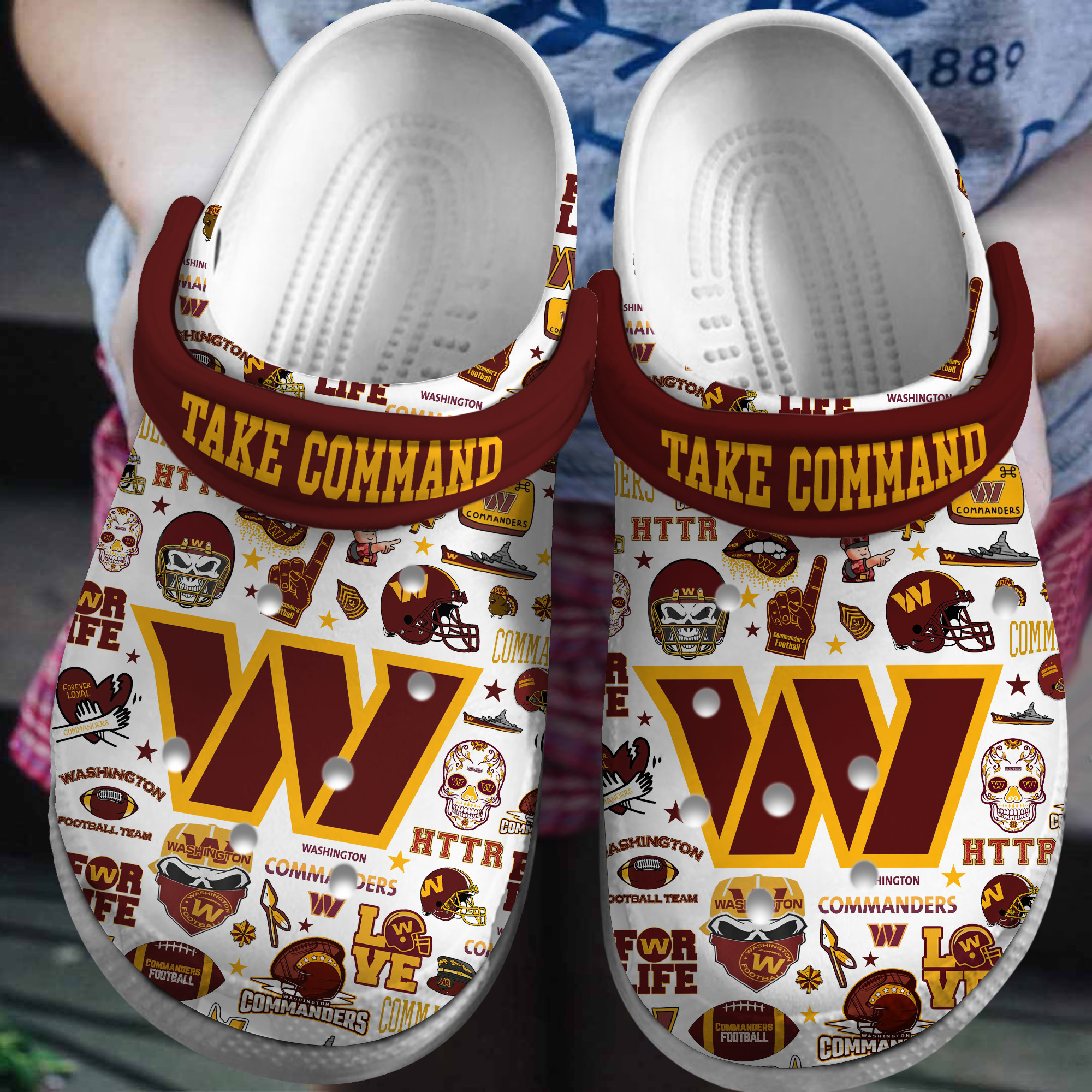 footwearmerch washington commanders nfl sport crocs crocband clogs shoes comfortable for men women and kids t7n5z