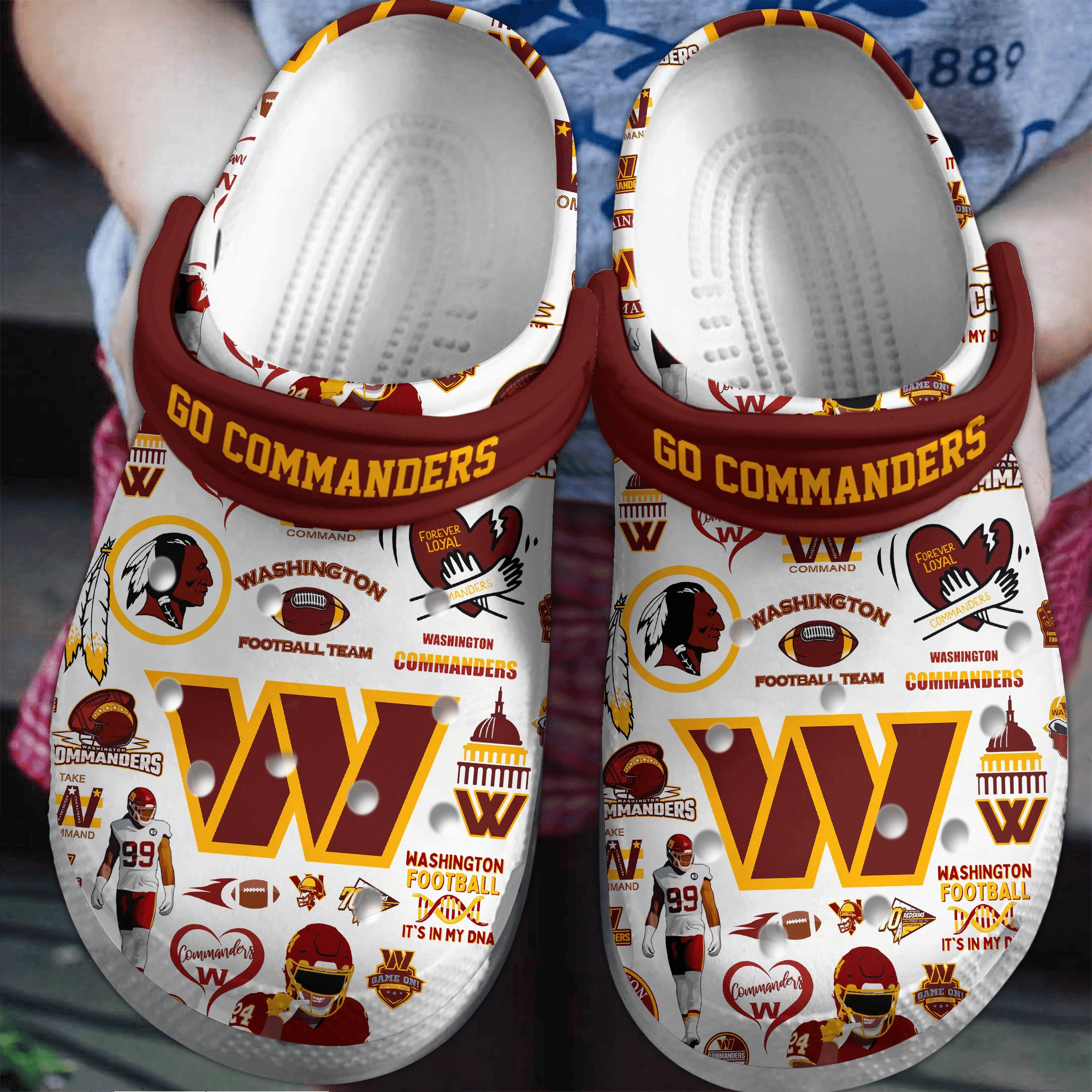footwearmerch washington commanders nfl sport crocs crocband clogs shoes comfortable for men women and kids wtsvq